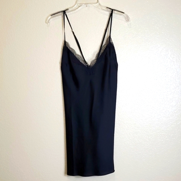 Victoria's Secret Other - Victoria's Secret Black and Lace Chemise  Slip Mini Dress Medium Nightg…